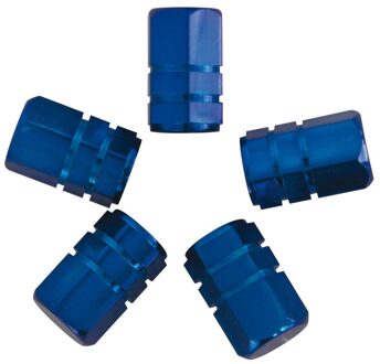 ventieldoppen zuiger aluminium 5 stuks blauw
