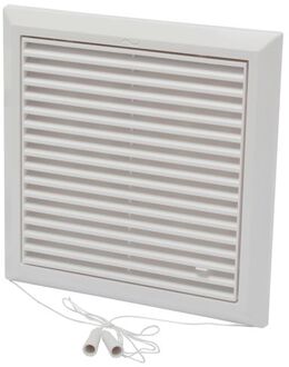 ventilatierooster met open/dicht-stand, maat 25 x 25 cm| wit