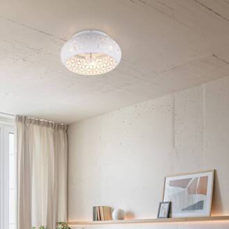 Ventilator met lamp Bidar, wit, DC, stil, 50 cm, afstandsbediening wit mat