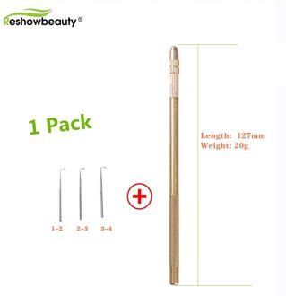 Ventileren Naalden Voor Maken Hair Extensions En Pruiken Haak Naalden 1 Set Professionele Gereedschap Brons Ventilatie Houder Haak Naald