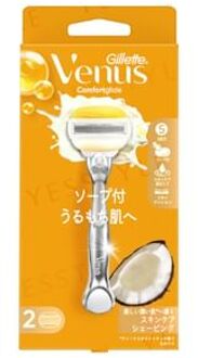 Venus Comfortglide Coconut Razor For Moist Skin Body & 2 Blade 1 Set