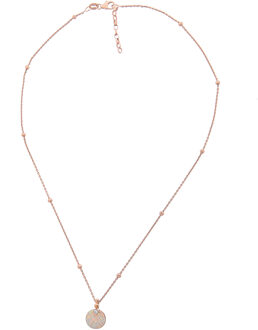 'Vera' Dames 925 Sterling Zilver Ketting met Hanger - Roze ZH-7231/RG - maat Rosé