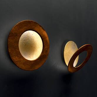 Vera wandlamp 927 Triac Ø31cm goud/roest bladgoud, roestbruin