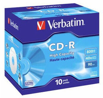 Verbatim 43428 CD-R 90 disc 800 MB 10 stuk(s) Jewelcase