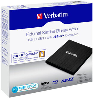 Verbatim Blu-ray rewriter 4K met Type C