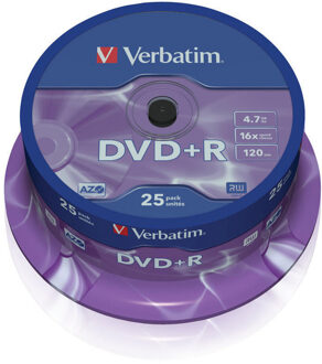 Verbatim DataLifePlus DVD+R 16X 4,7GB (25 Stuks op Spindel)