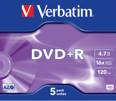 Verbatim DVD+R 4,7 GB Matt Silver Blanco dvd's