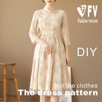 Verbeterd Hanfu Patroon Jurk Vrouwen Casual Rok Naaien Tekening Tekening 1:1 Kledingstuk Patroon BLQ-462 patroon Size 4XL