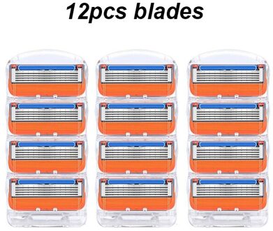 Verbeterde 5-layer Scheermes Frame Combinatie mannen Scheermesje 4/8/12pcs scheerapparaat Houder Scheermes Houder voor Mannen Mode 12stk blades