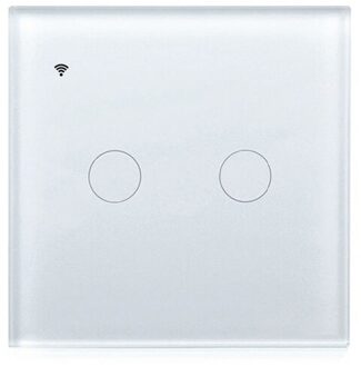 Verbeterde Eu Wifi Smart Light Touch Schakelaar Geen Neutrale Draad/Neutrale Draad Slimme Leven Tuya App Controle Alexa Google thuis 1/2/3 Gang 2gang wit
