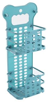 Verbeterde Plastic Vuile Wasmand Opvouwbare Thuis Vuile Wasmand Stevig Handvat Met 2 Geen Boren Haken dubbele blauw