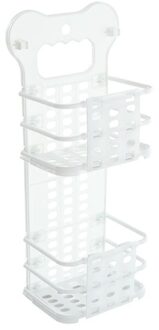 Verbeterde Plastic Vuile Wasmand Opvouwbare Thuis Vuile Wasmand Stevig Handvat Met 2 Geen Boren Haken dubbele wit