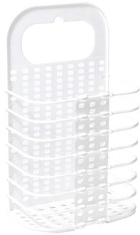 Verbeterde Plastic Vuile Wasmand Opvouwbare Thuis Vuile Wasmand Stevig Handvat Met 2 Geen Boren Haken klein wit