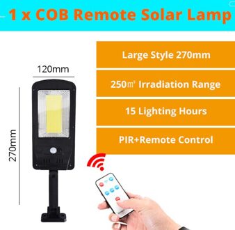 Verbeterde Solar Led Licht Straat Lamp Grote Panel 8/6/4COB Waterdichte Lantaarn Pir Motion Licht Voor Binnenplaats gratis Installatie 1COB groot