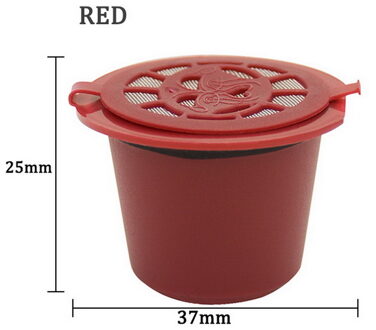 Verbeterde Versie Koffie Capsules Filter Cup Hervulbare Herbruikbare Koffie Capsule Voor Nespresso Lepel Thee Manden 1stk classic rood