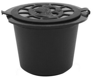 Verbeterde Versie Koffie Capsules Filter Cup Hervulbare Herbruikbare Koffie Capsule Voor Nespresso Lepel Thee Manden 1stk classic zwart