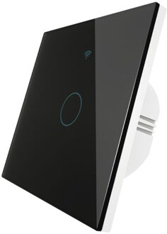 Verbeterde Wifi Smart RF433 Touch Schakelaar 2/3 Manier Smart Leven/Tuya App Controle, alexa Google Thuis Voice Control 1/2/3 Gang 1 Gang zwart