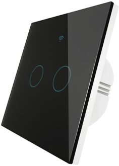 Verbeterde Wifi Smart RF433 Touch Schakelaar 2/3 Manier Smart Leven/Tuya App Controle, alexa Google Thuis Voice Control 1/2/3 Gang 2 Gang zwart