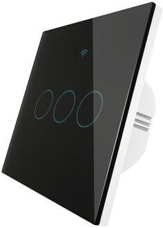 Verbeterde Wifi Smart RF433 Touch Schakelaar 2/3 Manier Smart Leven/Tuya App Controle, alexa Google Thuis Voice Control 1/2/3 Gang 3 Gang zwart