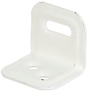 Verbindingshoek - Wit Geplastificeerd Staal - Ingeperst Langgat - 25x25x30mm