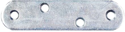 Verbindingsplaat - Blauw Verzinkt Staal - Afgeronde Uiteinden - 19x80mm