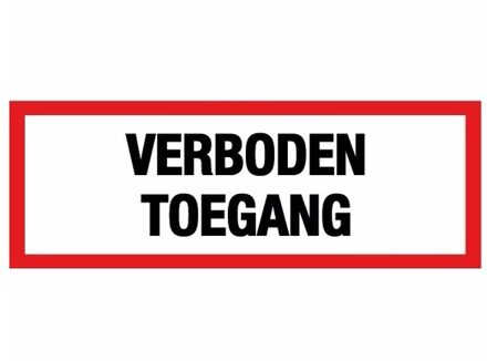 Verboden toegang sticker 14,8 x 10,5 cm