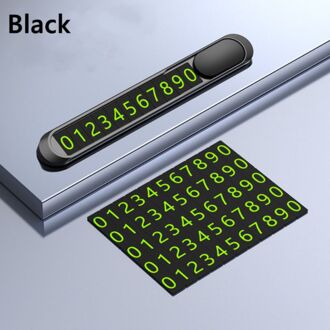 Verborgen Auto Metaallegering Textuur Styling Tijdelijke Parkeerkaart Auto Telefoon Telefoon Plaat Nummer Card Auto Zelfklevende Sticker zwart