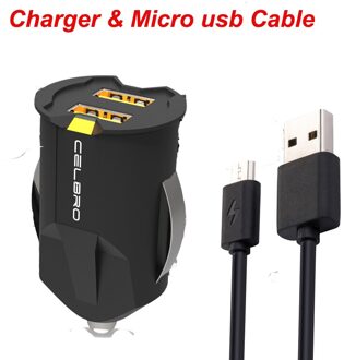 Verborgen Mini Dual Usb Car Charger Adapter 2.1A Voor Samsung Galaxy A5 J7 A8 J3 J5 S7 rand S6 S8 Note 8 Auto-Oplader met Micro Usb kabel