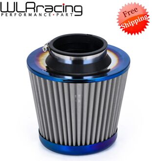 Verbrande Blue Hals 3 "76Mm High Flow Cold Air Intake Luchtfilter Vermogen Intake Luchtinlaat Systeem Paddestoel hoofd Air Cleaner Universele