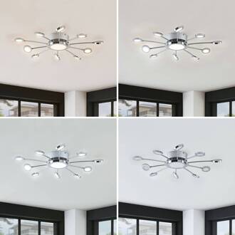 Verchroomde plafondlamp Meru, CCT chroom, wit