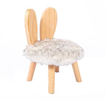Verdikking Houten Kids Kleine Kruk Anti-Slip Massief Houten Dier Kleine Kruk Kinderen Bankje Huishouden Vervanging Schoen Kruk konijn