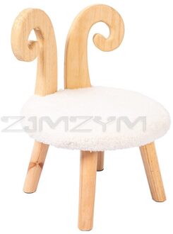 Verdikking Houten Kids Kleine Kruk Anti-Slip Massief Houten Dier Kleine Kruk Kinderen Bankje Huishouden Vervanging Schoen Kruk lamb