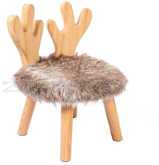 Verdikking Houten Kids Kleine Kruk Anti-Slip Massief Houten Dier Kleine Kruk Kinderen Bankje Huishouden Vervanging Schoen Kruk reekalf