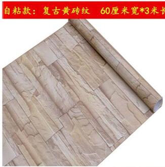 Verdikking Lijm Pvc Waterdicht Behang Slaapkamer, Woonkamer Achtergrond Muur Baksteen Herstellen Van Oude Manieren Graan Muur-86z 5