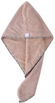 Verdikte Badmuts Super Absorberend Sneldrogend Haar Douche Cap Gewikkeld Handdoek Bad Cap Badkamer Accessoires khaki