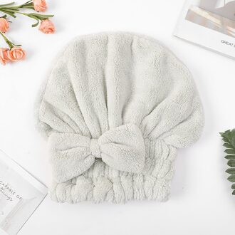 Verdikte Haar Drogen Cap Warp Gebreide Coral Fleece Leuke Douche Cap Niet-pluizende Prinses Hoed Wrap Haar Quick-drogen Cap Solid kleur princess hat donker groen 1
