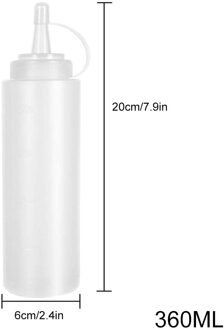 Verdikte Knijpt Flessen Plastic Knijpt Saus Flessen Met Caps Salade Dressing 360ml