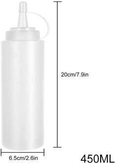 Verdikte Knijpt Flessen Plastic Knijpt Saus Flessen Met Caps Salade Dressing 450ml