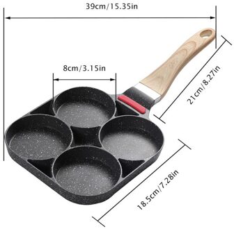 Verdikte Omelet Pan Non-stick Ei Pannenkoek Steak Pan Vier-Gat Omelet Pan Non-stick Geen Olie-Rook Ontbijt Grill Pan Kookpot