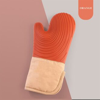 Verdikte Siliconen Magnetron Handschoenen Hittebestendige Bakken Bbq Oven Handschoen Pot Ovenwanten Hittebestendige Nordic Minimalistische Keuken Tool oranje
