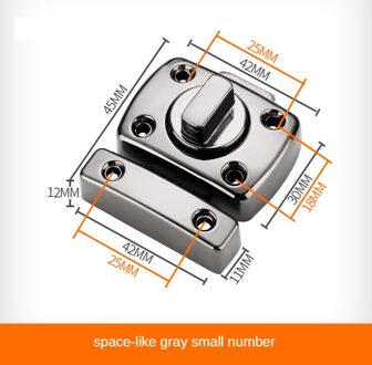 Verdikte Universele Klink Deur Anti-Diefstal Gesp Zinklegering Kleine Deur Klink Lock Pull Kast Klink klein grijs