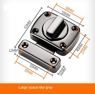 Verdikte Universele Klink Deur Anti-Diefstal Gesp Zinklegering Kleine Deur Klink Lock Pull Kast Klink lager grijs