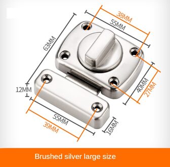 Verdikte Universele Klink Deur Anti-Diefstal Gesp Zinklegering Kleine Deur Klink Lock Pull Kast Klink lager zilver