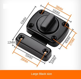 Verdikte Universele Klink Deur Anti-Diefstal Gesp Zinklegering Kleine Deur Klink Lock Pull Kast Klink lager zwart