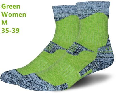 Verdikte Volwassenen Skiën Running Wandelen Bergbeklimmen Sport Sokken Ademend Absorberen Zweet Mannen Vrouwen Outdoor Sokken dames groen M