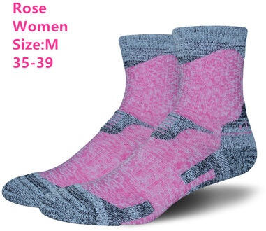 Verdikte Volwassenen Skiën Running Wandelen Bergbeklimmen Sport Sokken Ademend Absorberen Zweet Mannen Vrouwen Outdoor Sokken dames roos M
