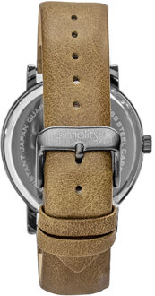 Vereenvoudig de 7000 lederen band horloge Bruin