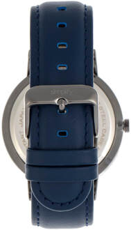 Vereenvoudig het 6500 horloge met leren band Zwart/blauw