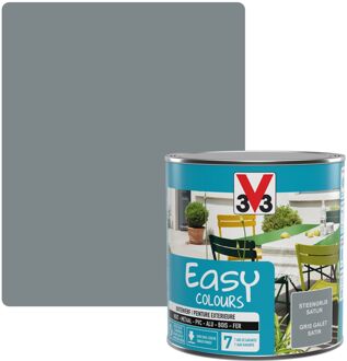 Verf Multi-oppervlakken Easy Colours Zijdeglans Steengrijs 500ml
