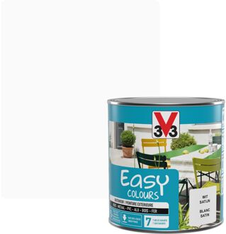 Verf Multi-oppervlakken Easy Colours Zijdeglans Wit 500ml